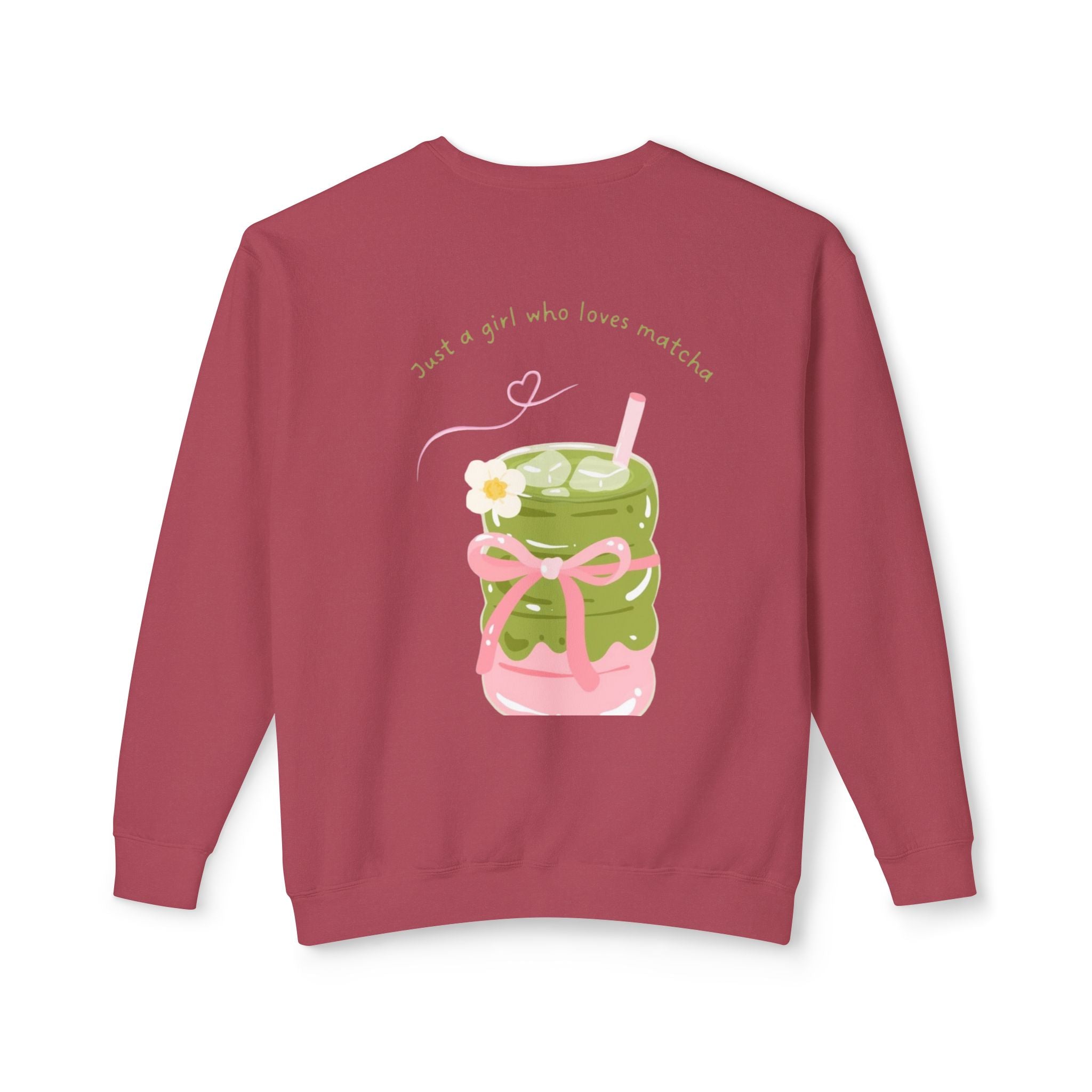 Matcha Girl Crewneck Sweatshirt — Cute Green Tea Graphic Pullover