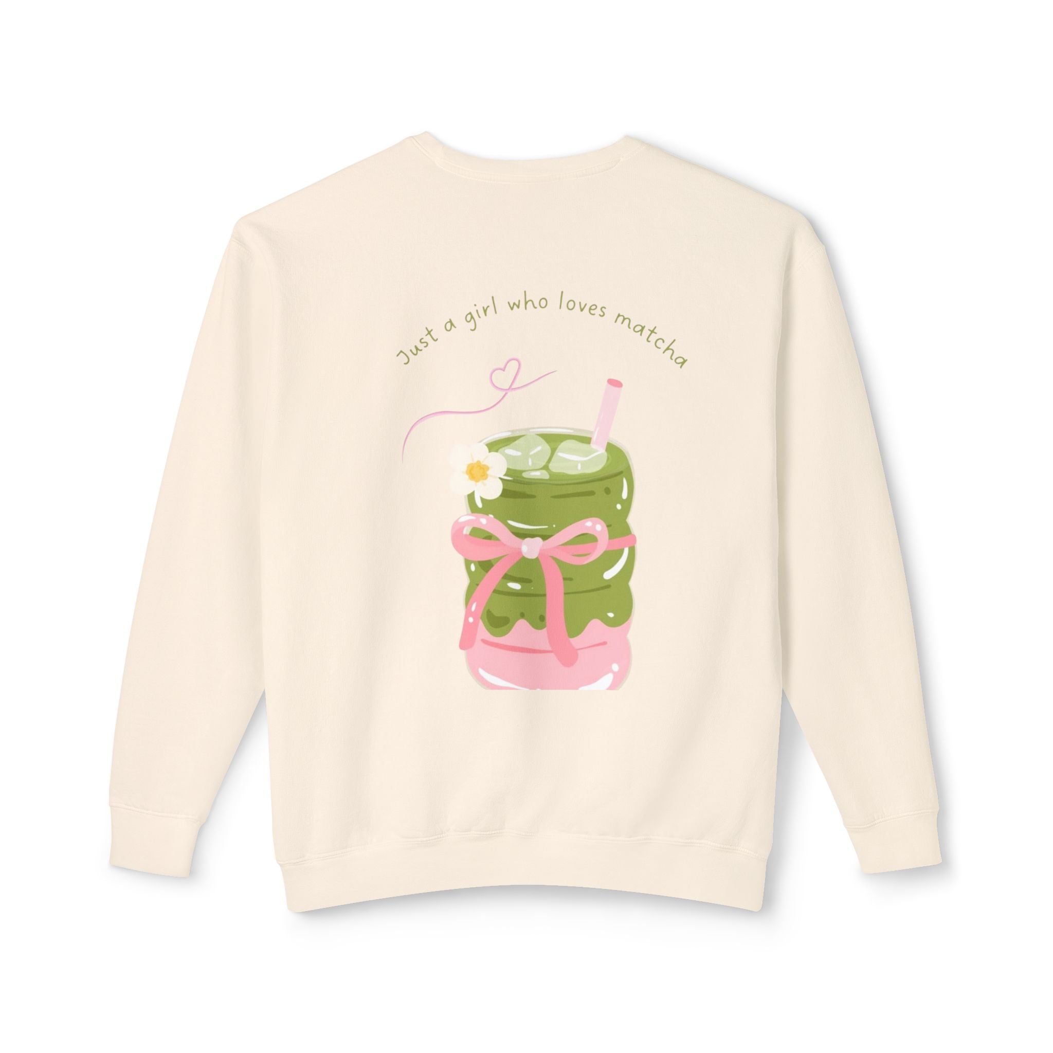 Matcha Girl Crewneck Sweatshirt — Cute Green Tea Graphic Pullover