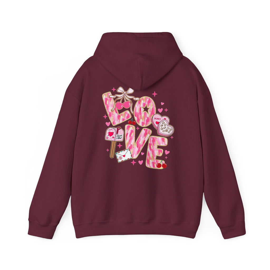 Valentine Snoopy Love Graphic Hoodie — Cute Pink Heart Pullover