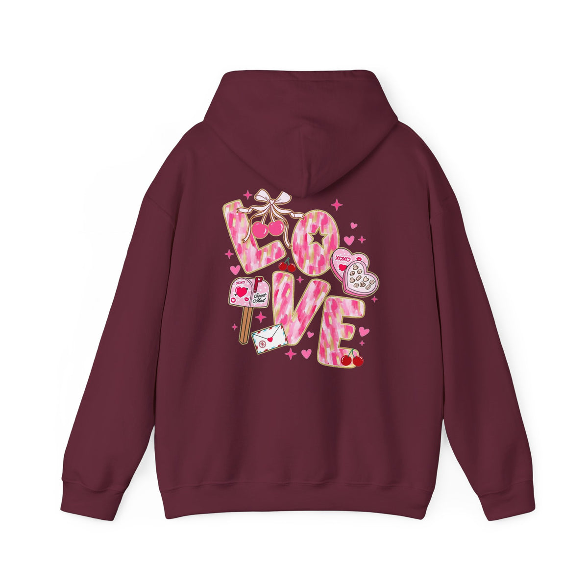 Valentine Snoopy Love Graphic Hoodie — Cute Pink Heart Pullover