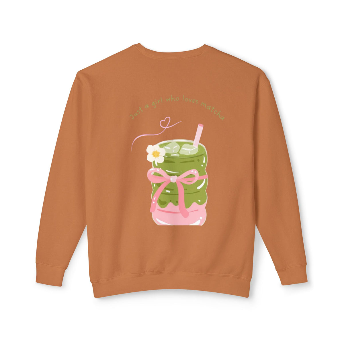 Matcha Girl Crewneck Sweatshirt — Cute Green Tea Graphic Pullover