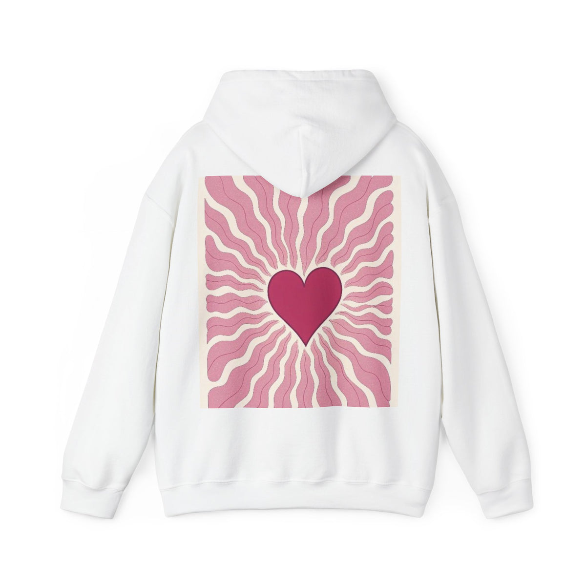 Heart Radiance Hoodie — Retro Pink Heart Sweatshirt