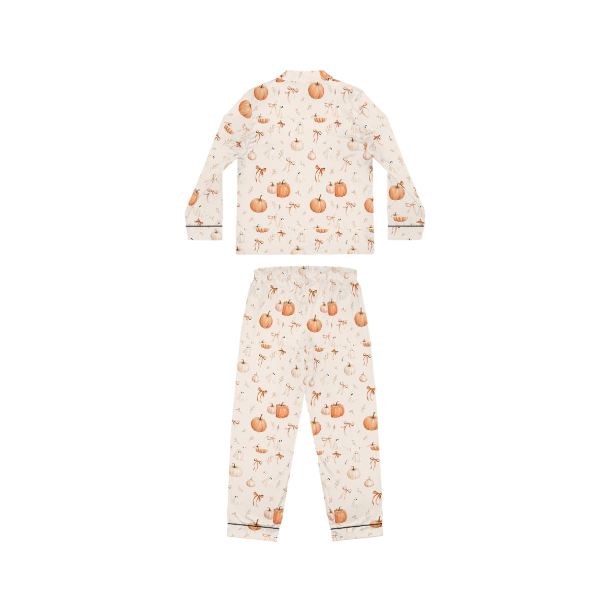 Women's Satin Pumpkin Pajama Set – Autumn Harvest Sleepwear