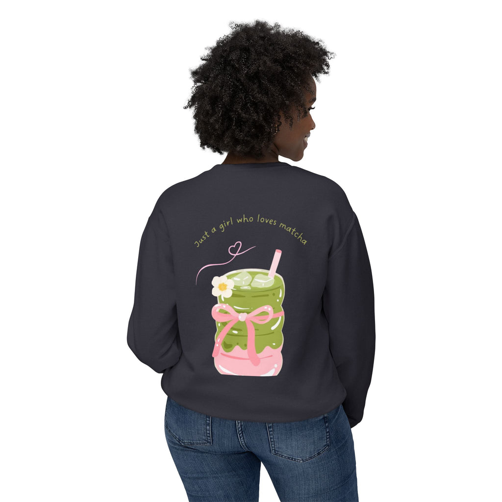 Matcha Girl Crewneck Sweatshirt — Cute Green Tea Graphic Pullover