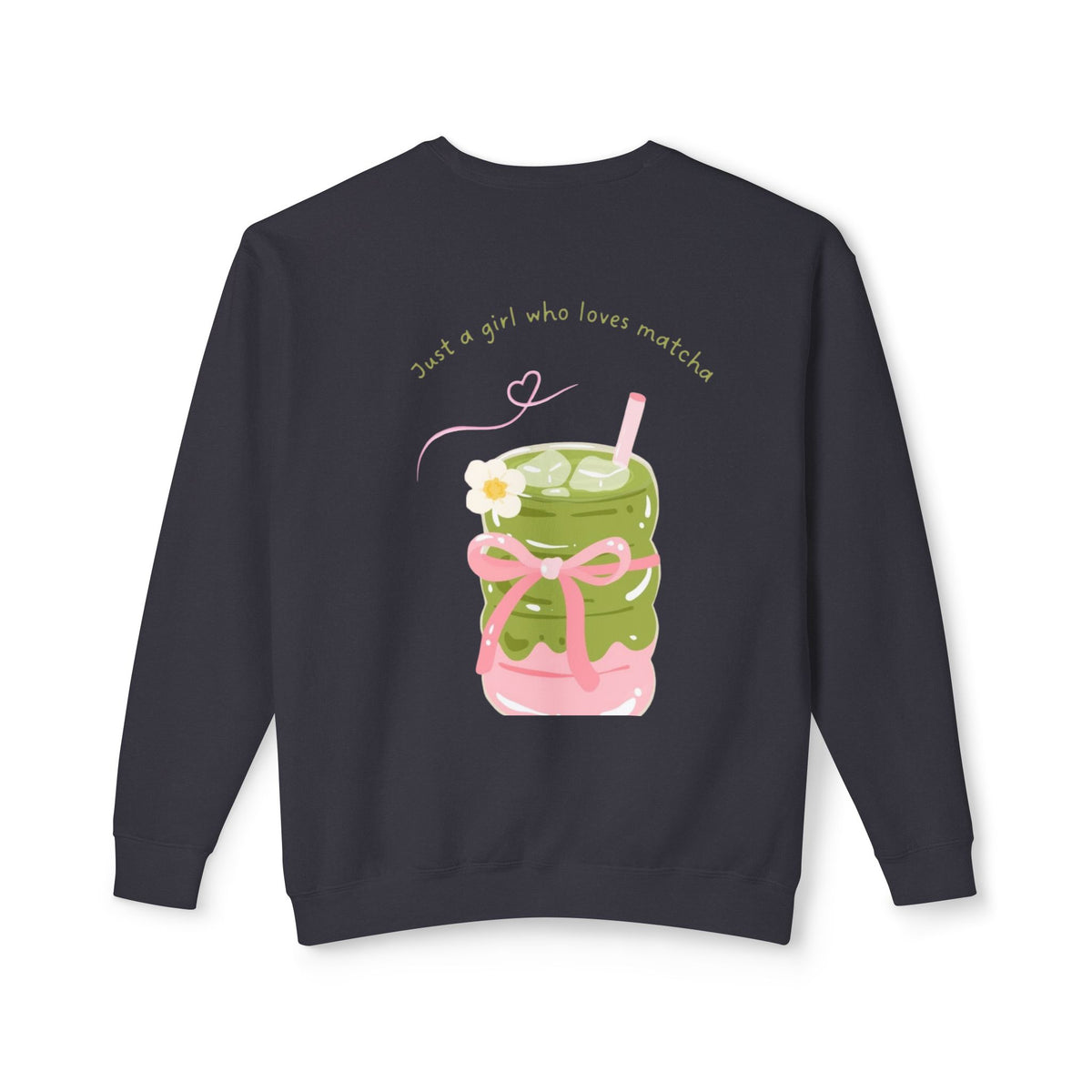 Matcha Girl Crewneck Sweatshirt — Cute Green Tea Graphic Pullover