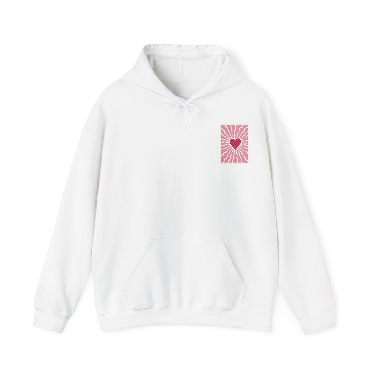 Heart Radiance Hoodie — Retro Pink Heart Sweatshirt