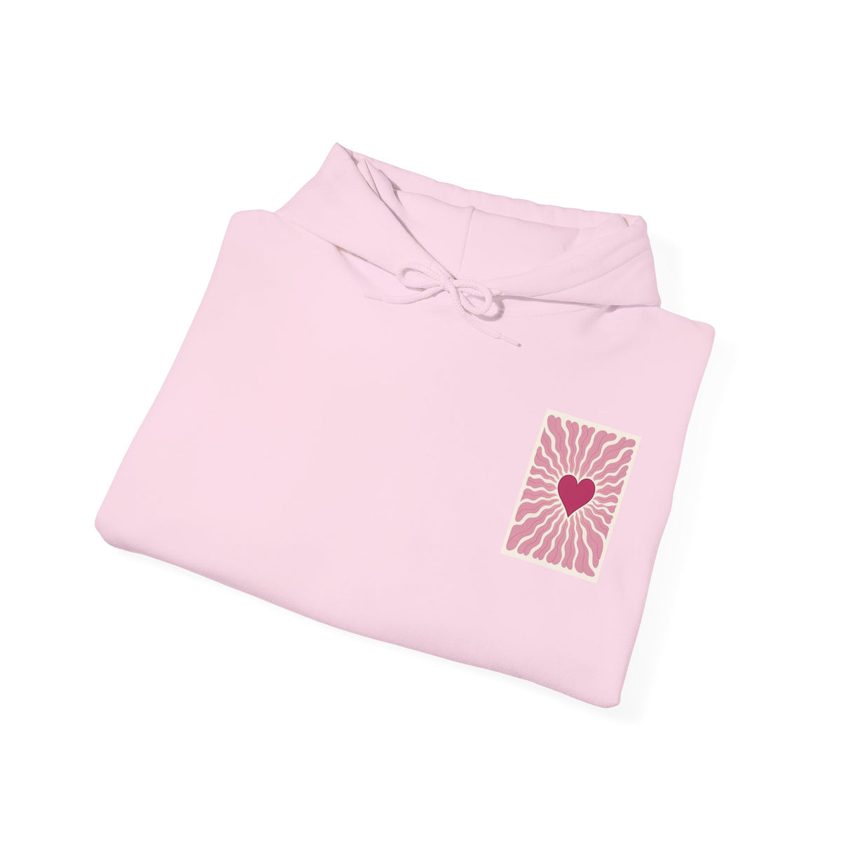 Heart Radiance Hoodie — Retro Pink Heart Sweatshirt