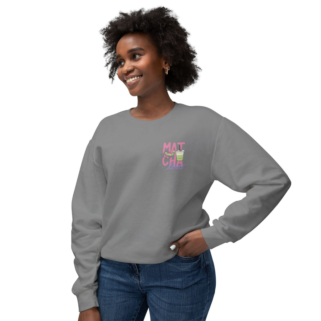 Matcha Girl Crewneck Sweatshirt — Cute Green Tea Graphic Pullover