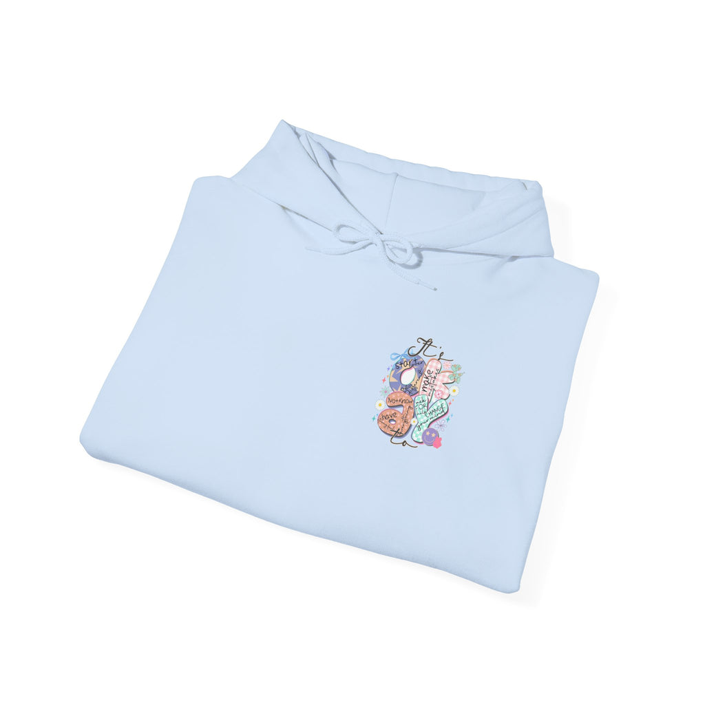 Positive Vibes Hoodie — Colorful Self-Care Graphic Sweatshirt (Be Kind, Breathe)