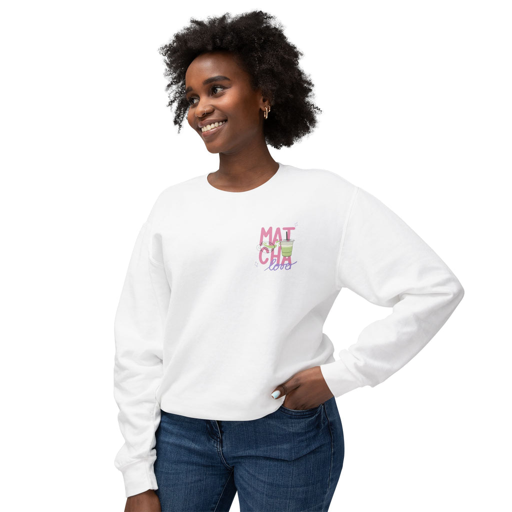 Matcha Girl Crewneck Sweatshirt — Cute Green Tea Graphic Pullover