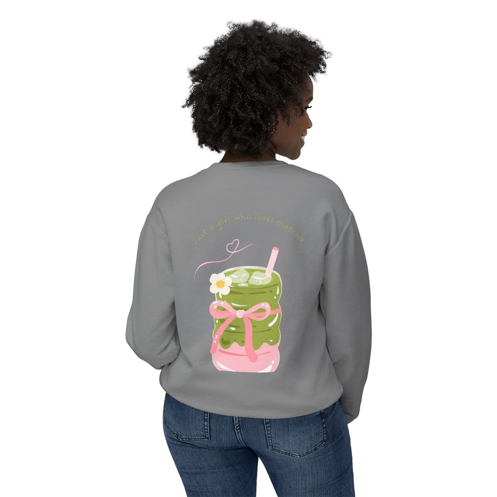 Matcha Girl Crewneck Sweatshirt — Cute Green Tea Graphic Pullover