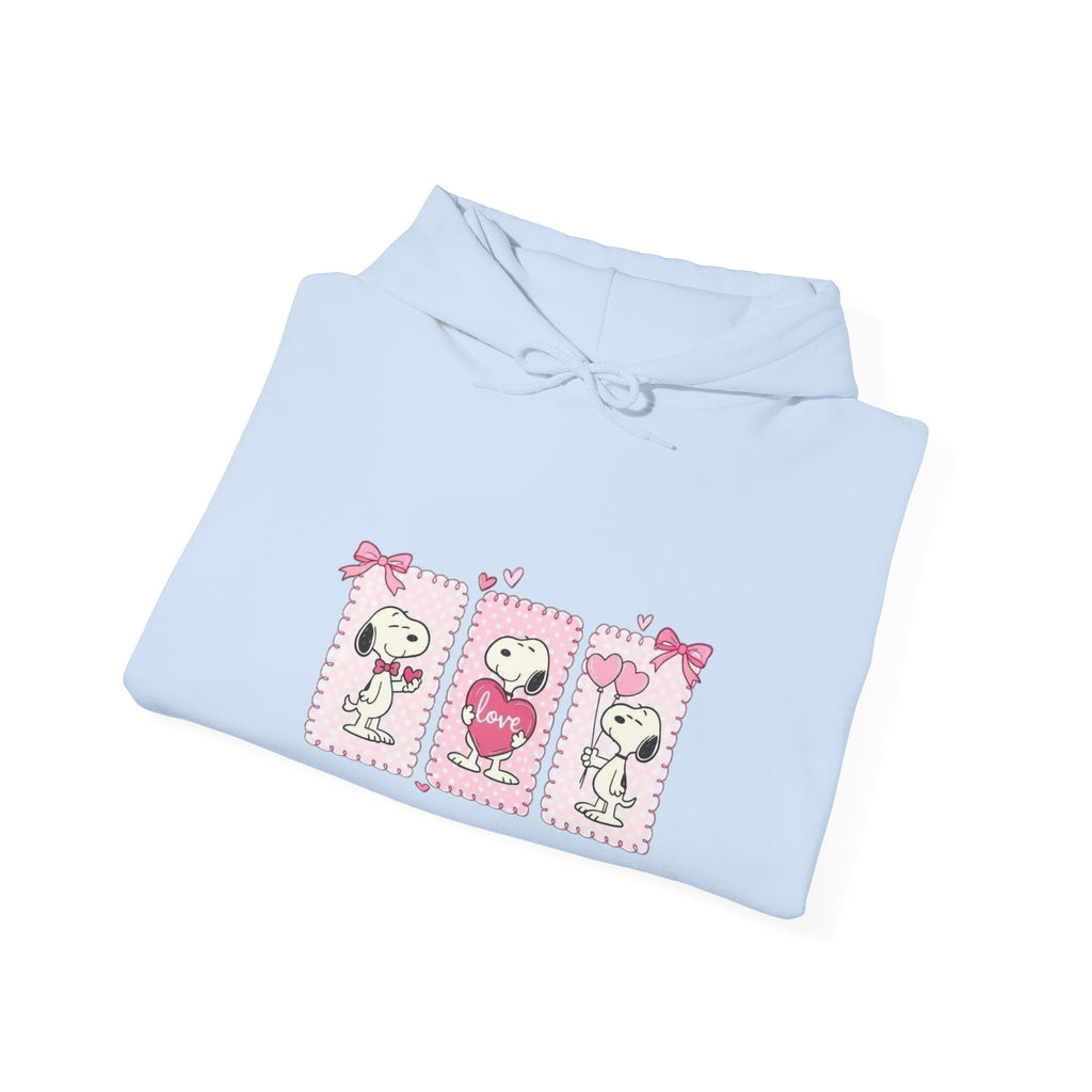 Valentine Snoopy Love Graphic Hoodie — Cute Pink Heart Pullover