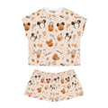 Halloween Mickey Pajama Set — Women's Short Sleepwear with Pumpkin & Ghost Allover Print