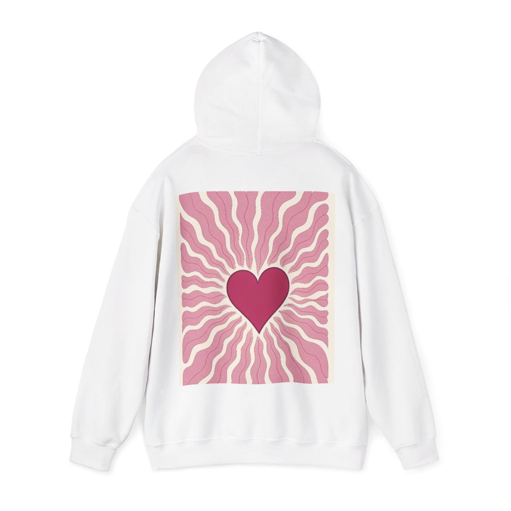 Heart Radiance Hoodie — Retro Pink Heart Sweatshirt