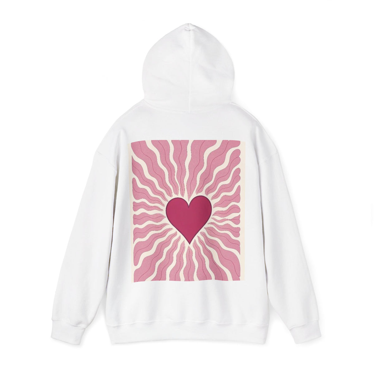 Heart Radiance Hoodie — Retro Pink Heart Sweatshirt