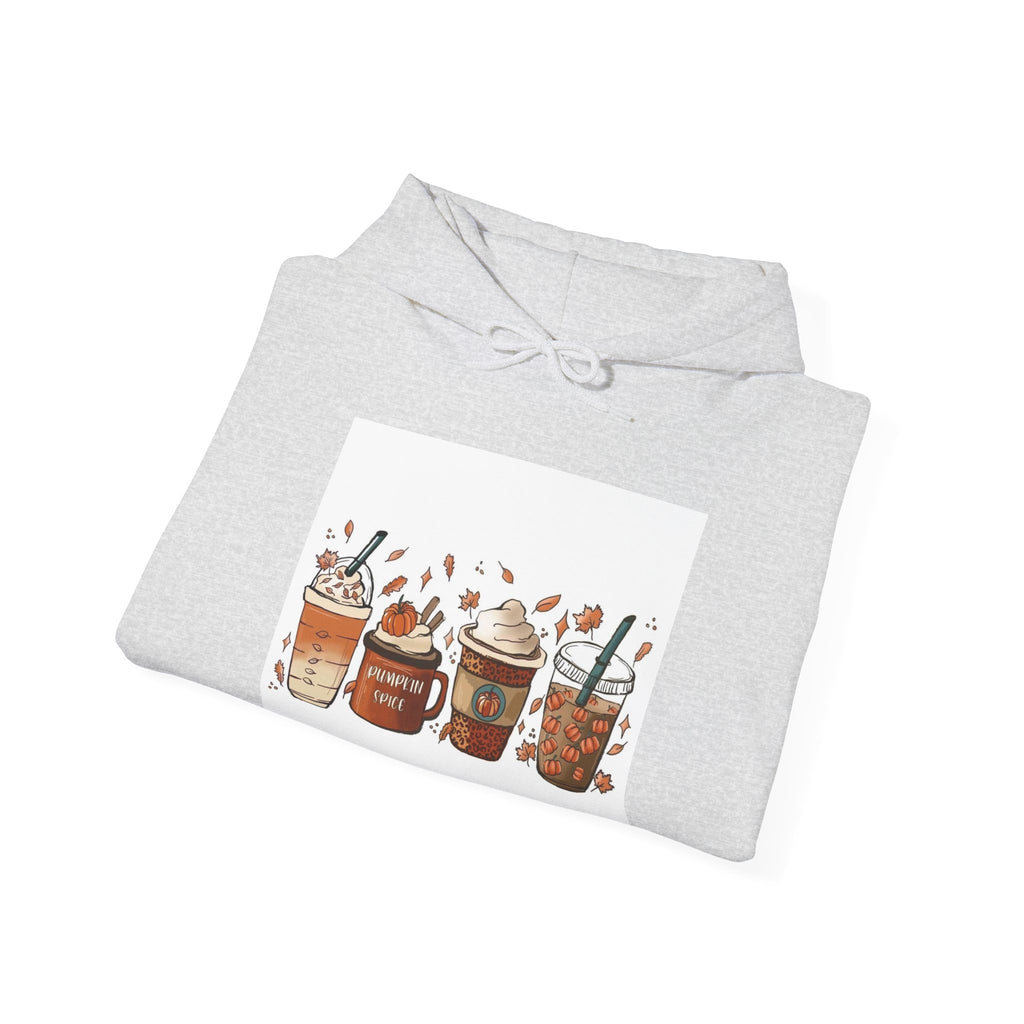 Pumpkin Spice Coffee & Layered Pumpkin Hoodie — Fall Coffee Lovers Sweatshirt