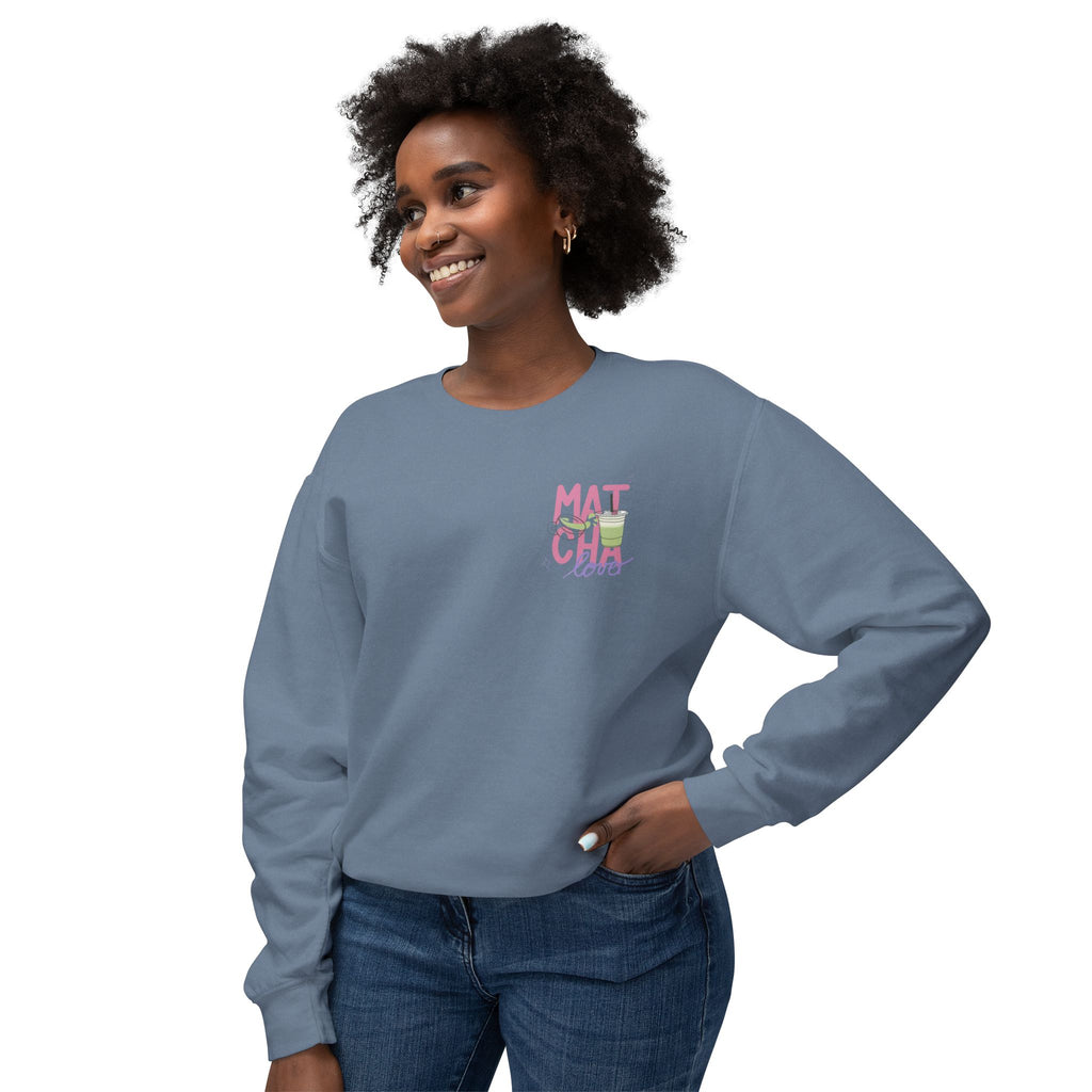 Matcha Girl Crewneck Sweatshirt — Cute Green Tea Graphic Pullover