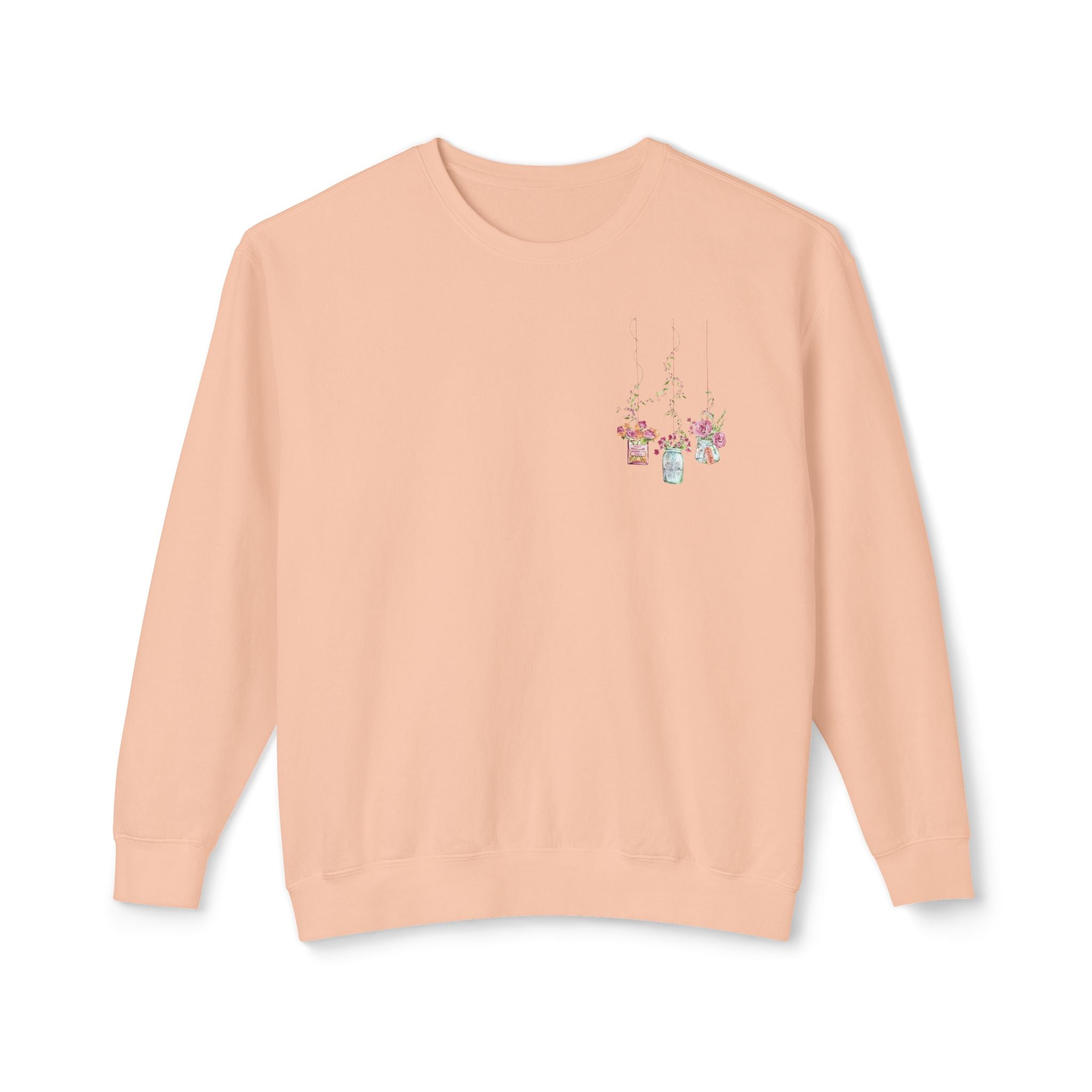 Hanging Mason Jar Floral Sweatshirt — Watercolor Bouquet Crewneck
