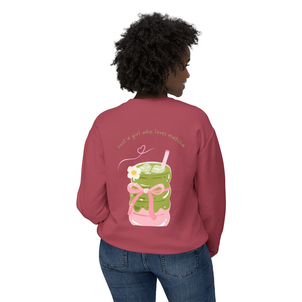 Matcha Girl Crewneck Sweatshirt — Cute Green Tea Graphic Pullover