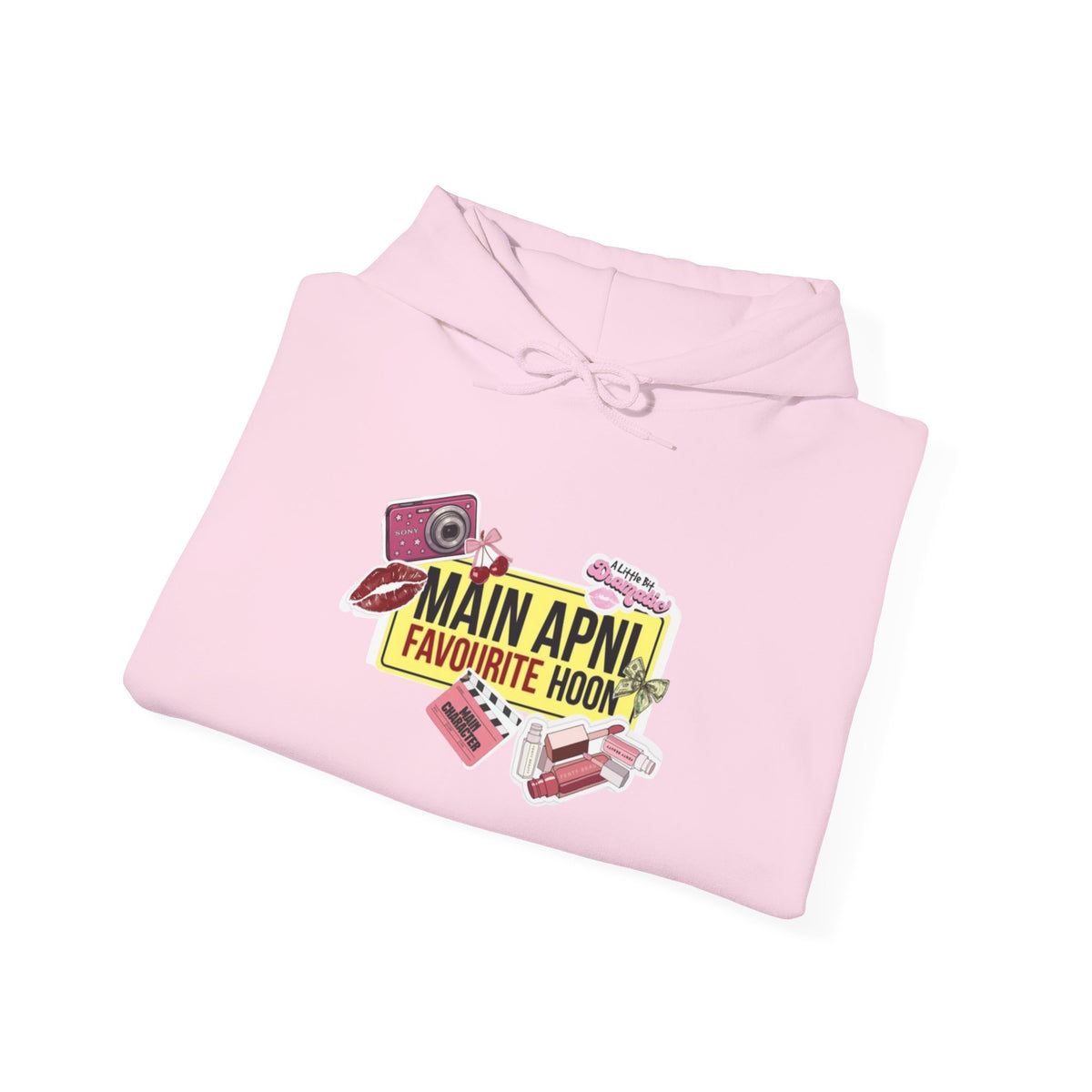 Pocket-Kit Hoodie — 'Main Apni Favourite Hoon' Graphic Sweatshirt