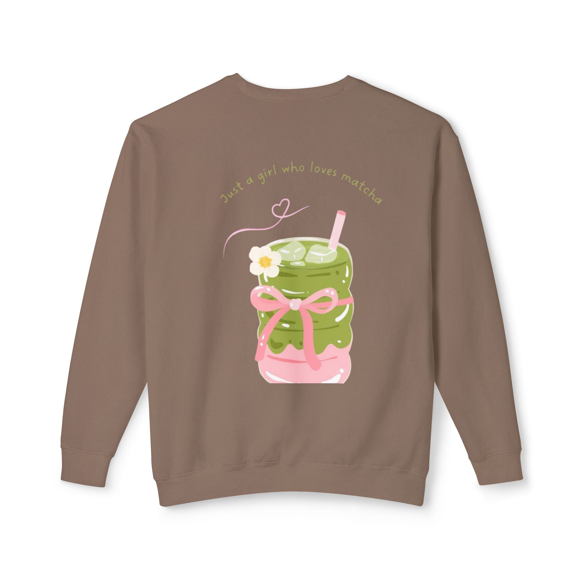 Matcha Girl Crewneck Sweatshirt — Cute Green Tea Graphic Pullover