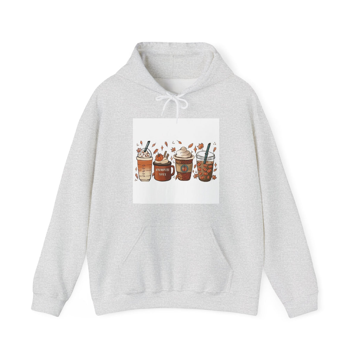 Pumpkin Spice Coffee & Layered Pumpkin Hoodie — Fall Coffee Lovers Sweatshirt