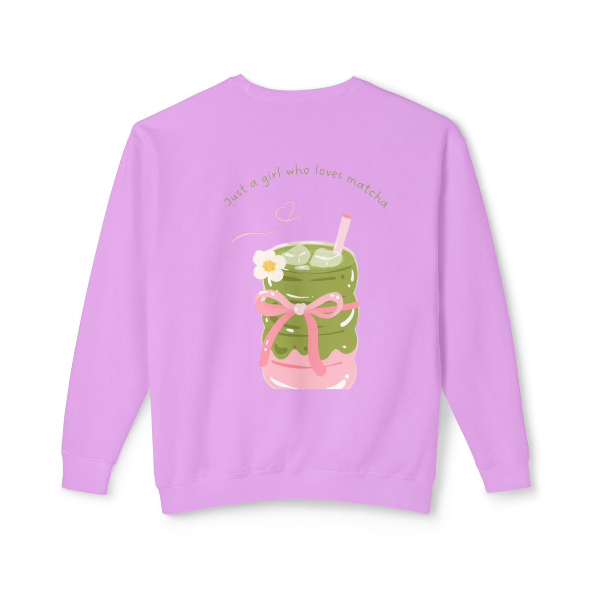Matcha Girl Crewneck Sweatshirt — Cute Green Tea Graphic Pullover