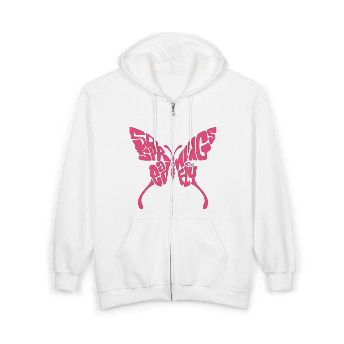 Butterfly Hope Zip Hoodie – "Live for the Hope of It All" Pink Graphic