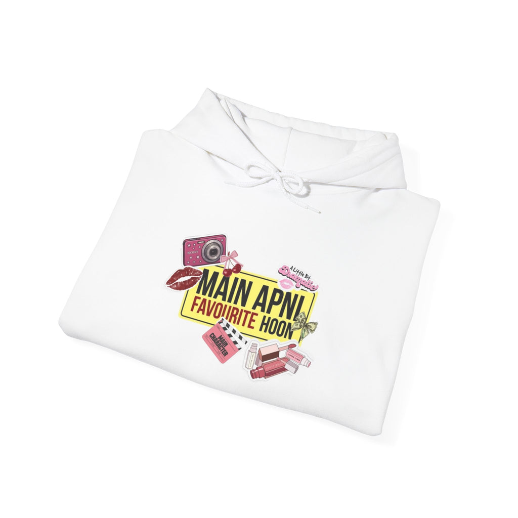 Pocket-Kit Hoodie — 'Main Apni Favourite Hoon' Graphic Sweatshirt