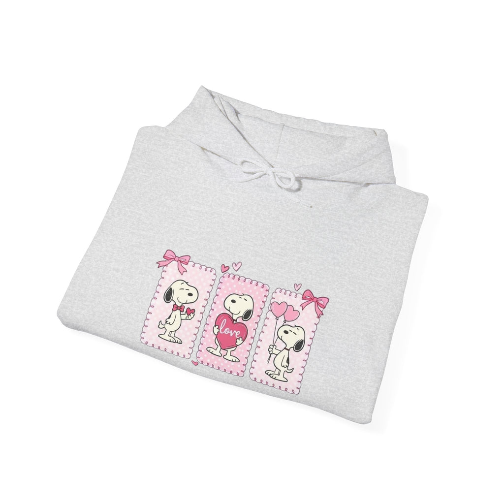 Valentine Snoopy Love Graphic Hoodie — Cute Pink Heart Pullover