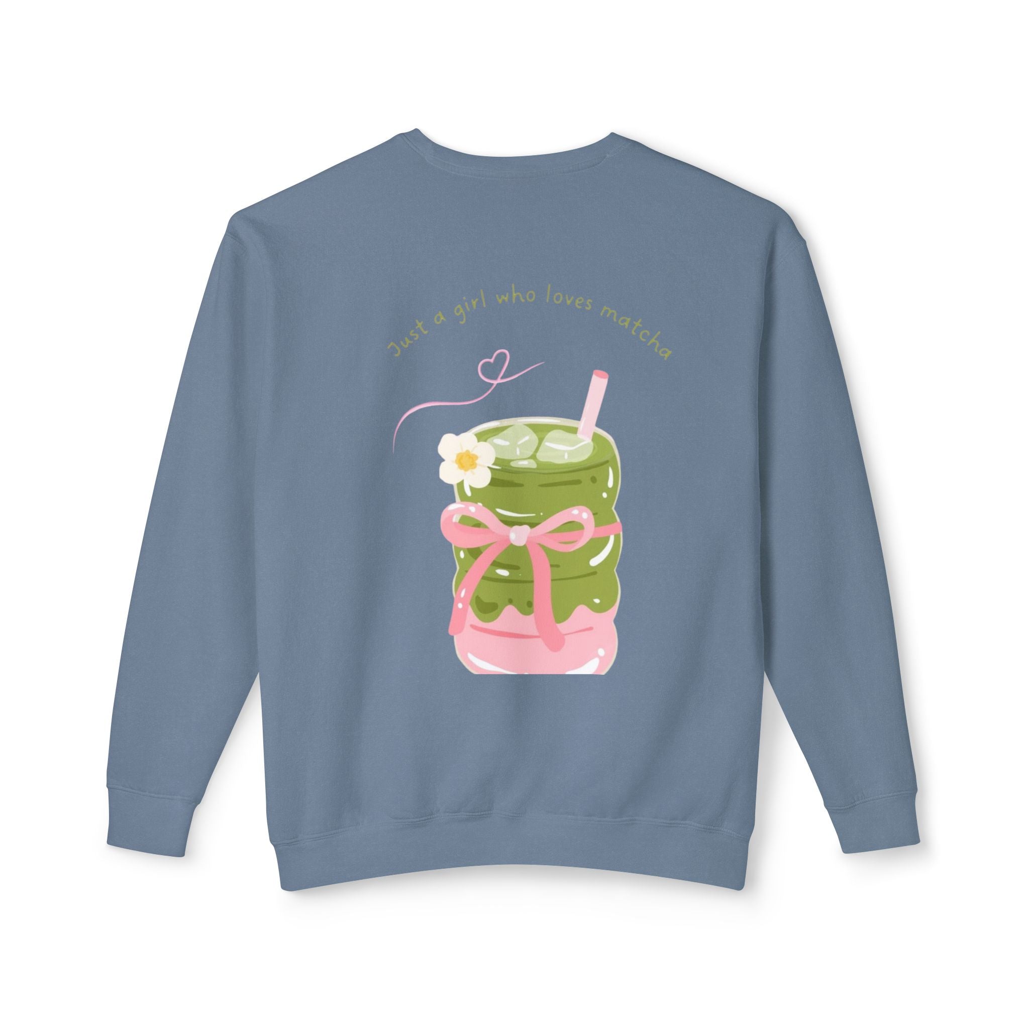 Matcha Girl Crewneck Sweatshirt — Cute Green Tea Graphic Pullover