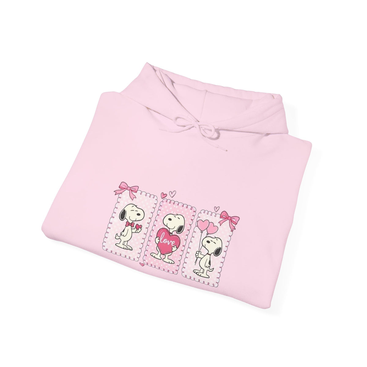 Valentine Snoopy Love Graphic Hoodie — Cute Pink Heart Pullover
