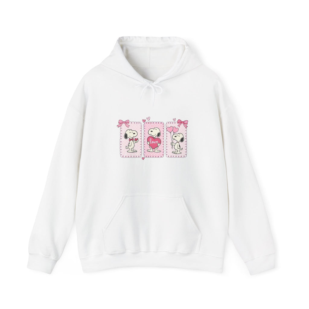 Valentine Snoopy Love Graphic Hoodie — Cute Pink Heart Pullover