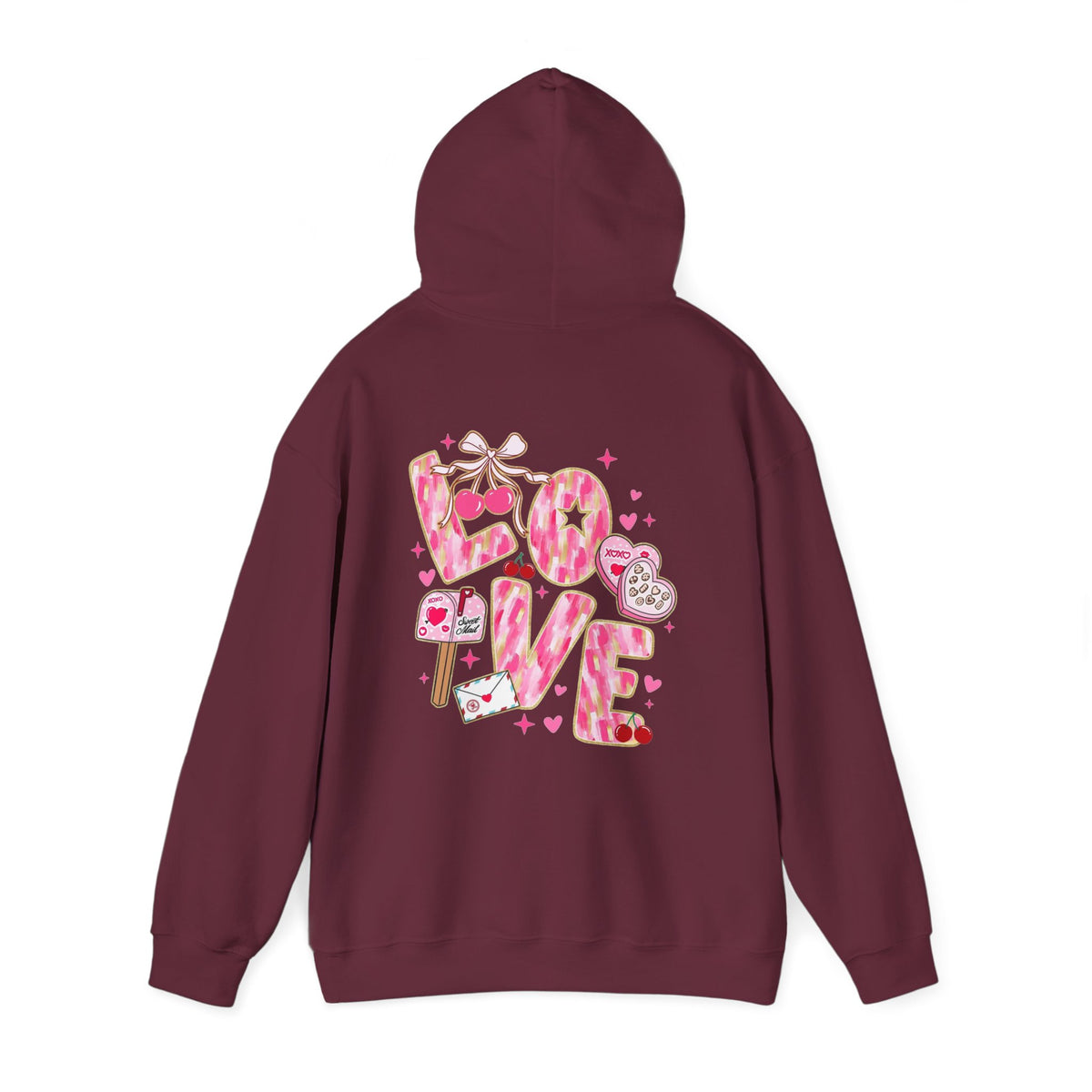 Valentine Snoopy Love Graphic Hoodie — Cute Pink Heart Pullover