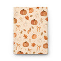 Halloween Pumpkin Ghost Hardcover Journal — Autumn Floral & Bow Notebook