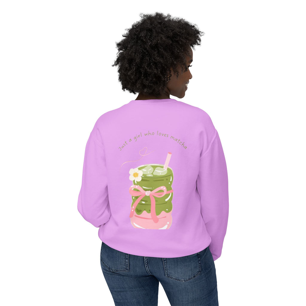 Matcha Girl Crewneck Sweatshirt — Cute Green Tea Graphic Pullover