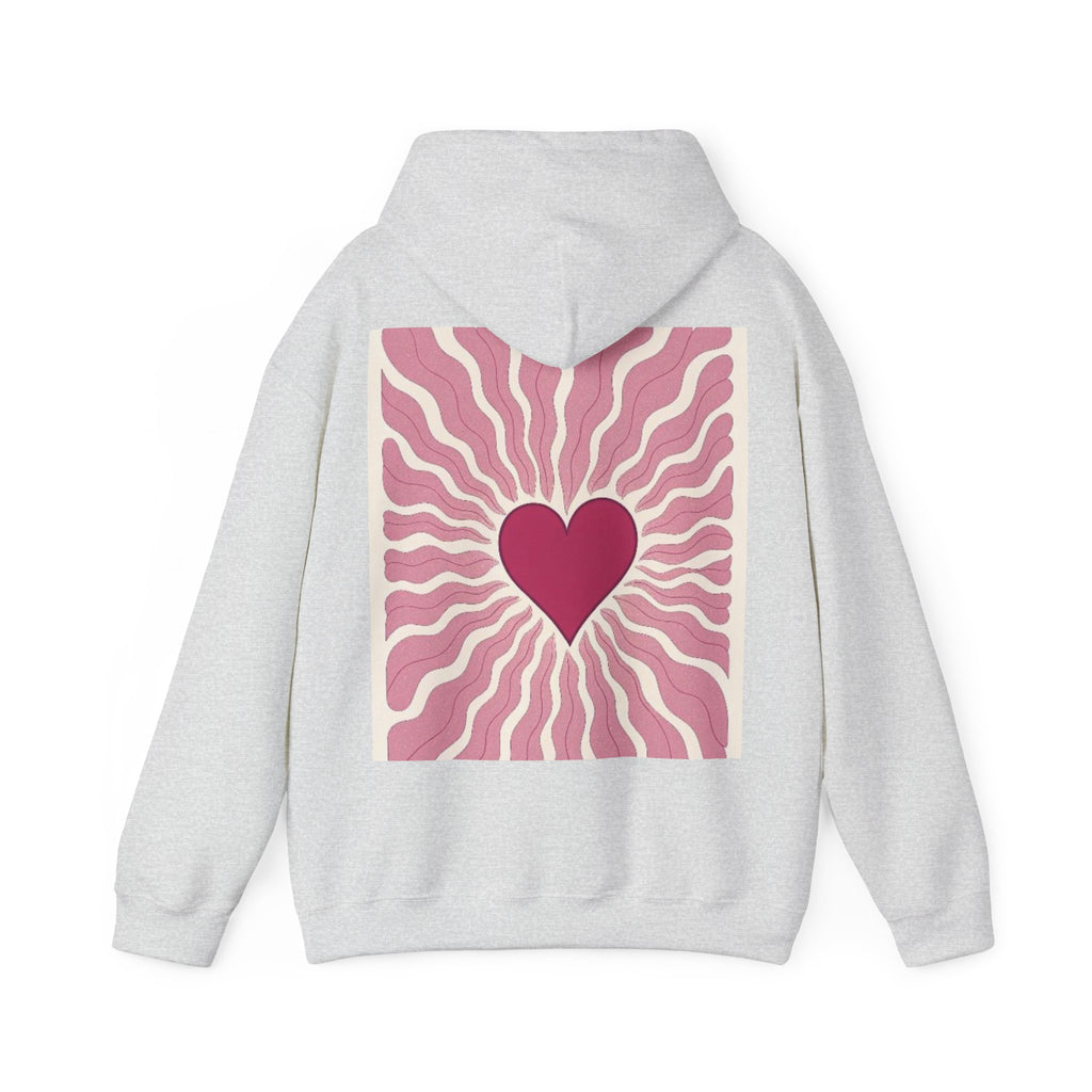 Heart Radiance Hoodie — Retro Pink Heart Sweatshirt