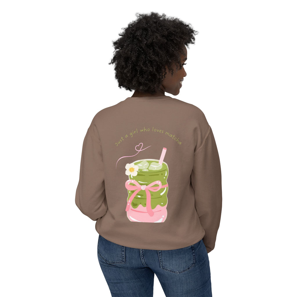 Matcha Girl Crewneck Sweatshirt — Cute Green Tea Graphic Pullover