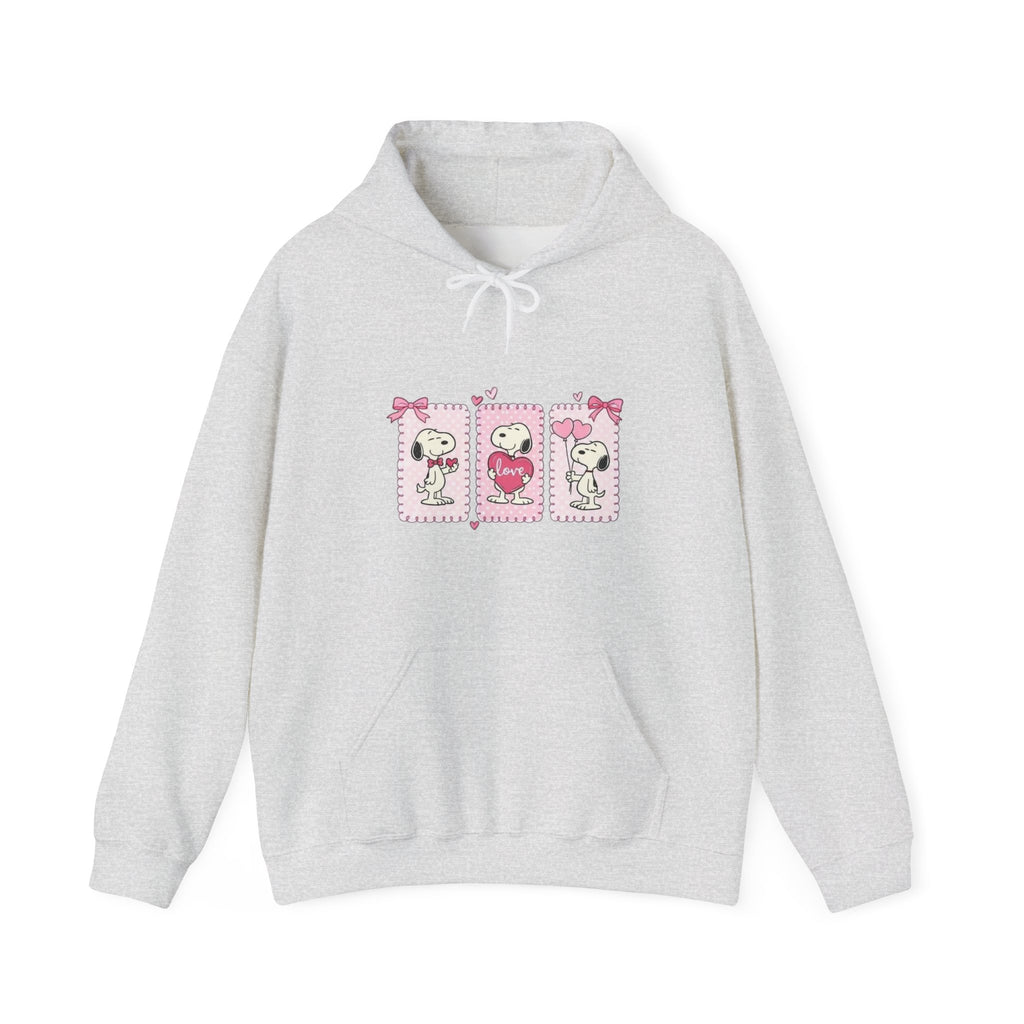 Valentine Snoopy Love Graphic Hoodie — Cute Pink Heart Pullover