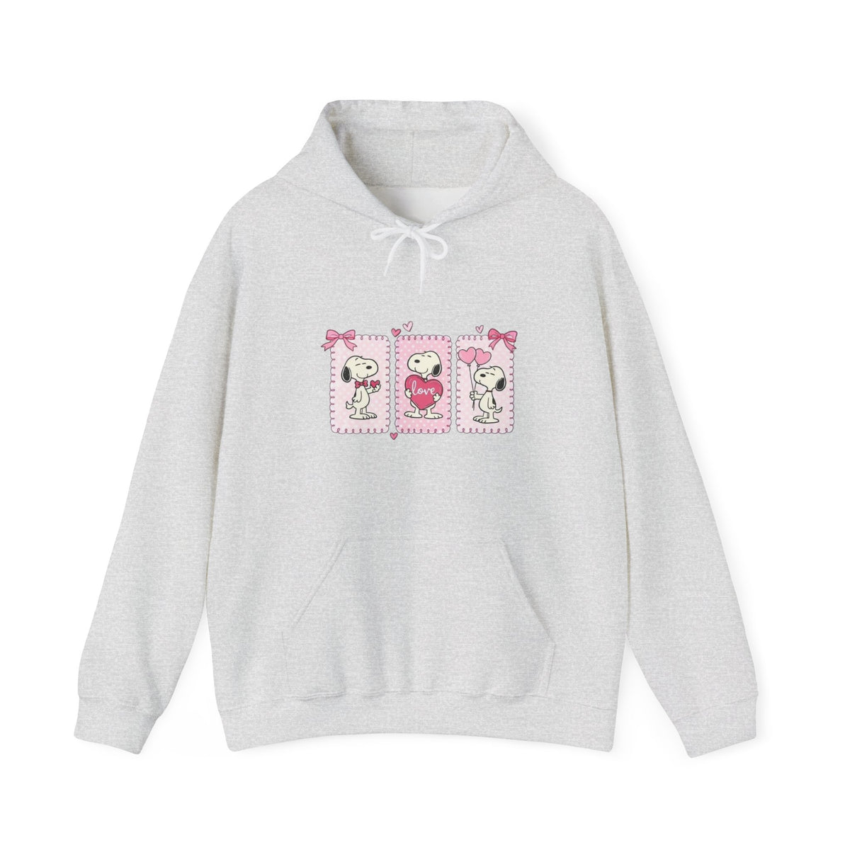 Valentine Snoopy Love Graphic Hoodie — Cute Pink Heart Pullover