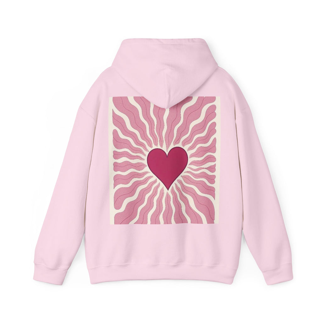 Heart Radiance Hoodie — Retro Pink Heart Sweatshirt