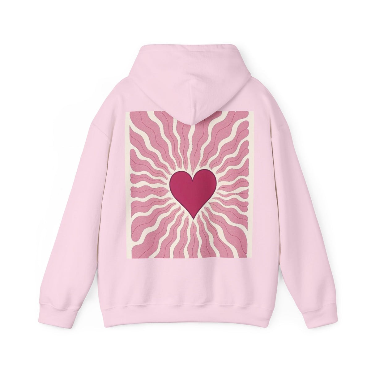 Heart Radiance Hoodie — Retro Pink Heart Sweatshirt