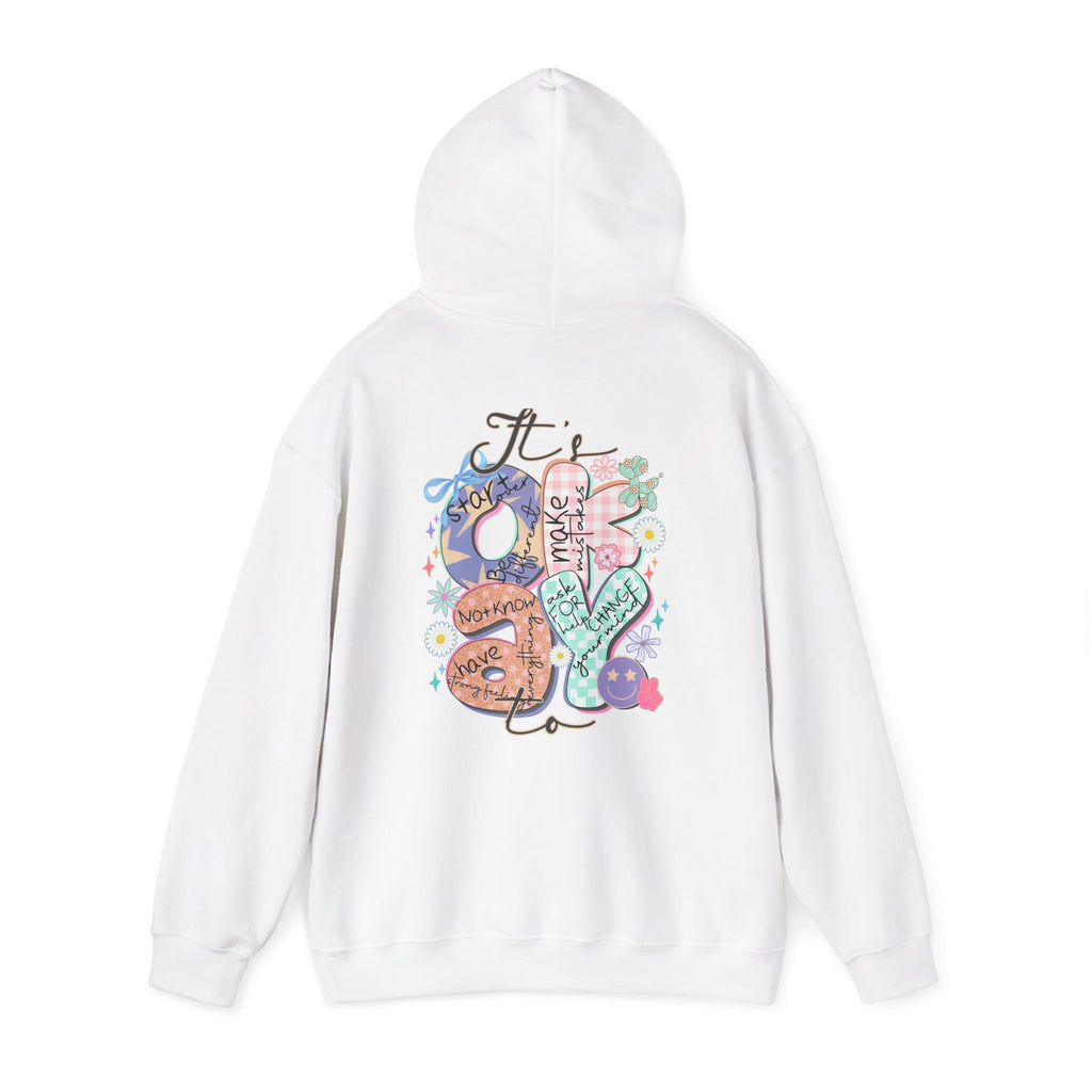 Positive Vibes Hoodie — Colorful Self-Care Graphic Sweatshirt (Be Kind, Breathe)