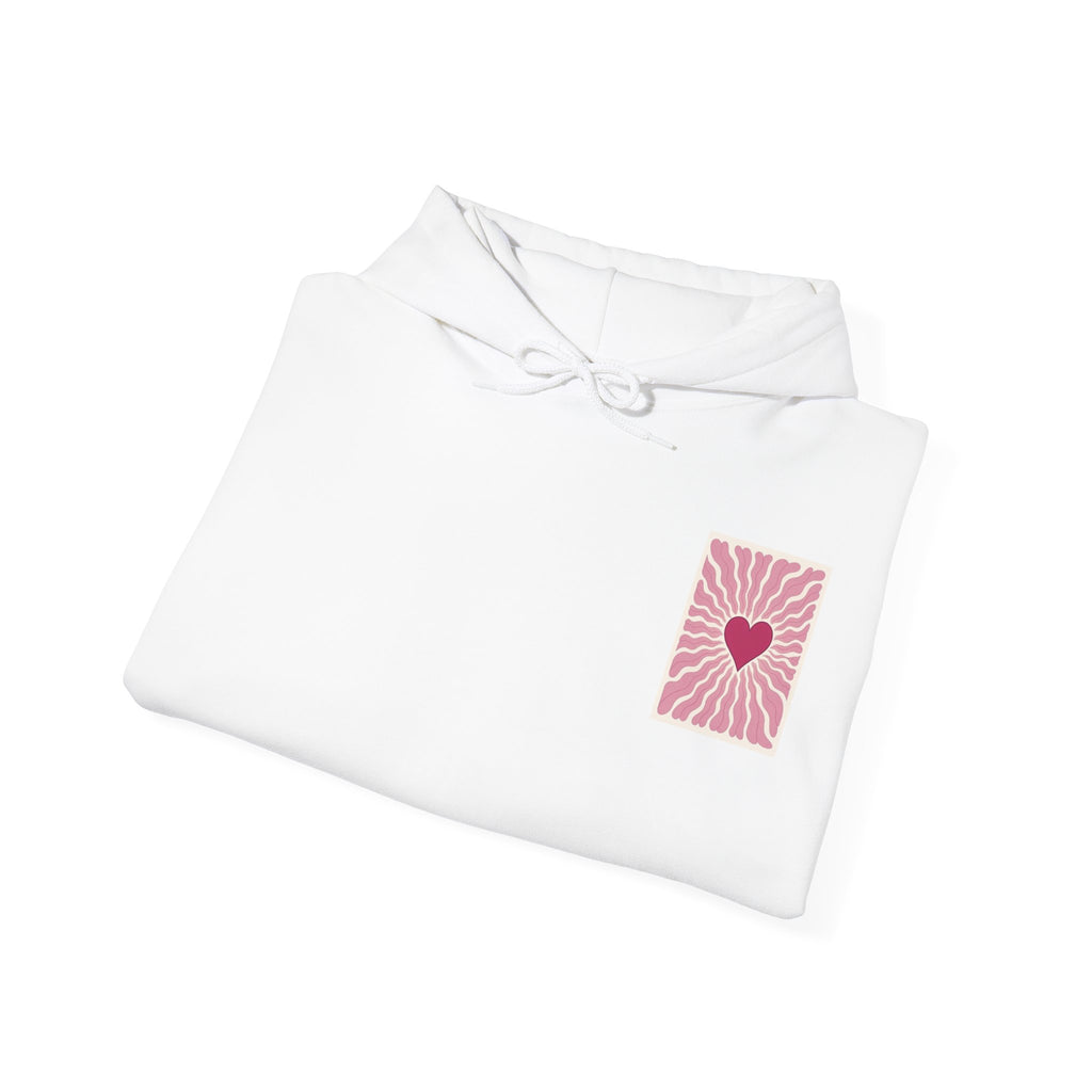 Heart Radiance Hoodie — Retro Pink Heart Sweatshirt