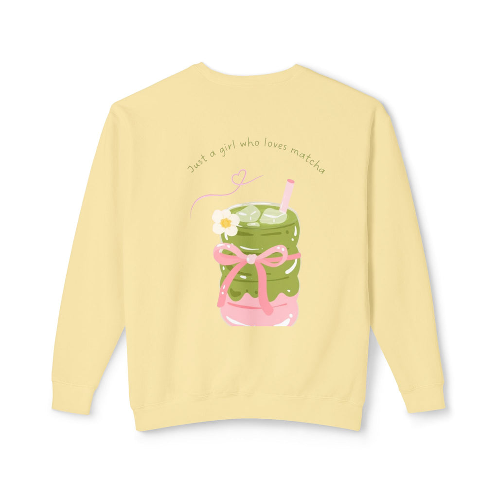 Matcha Girl Crewneck Sweatshirt — Cute Green Tea Graphic Pullover