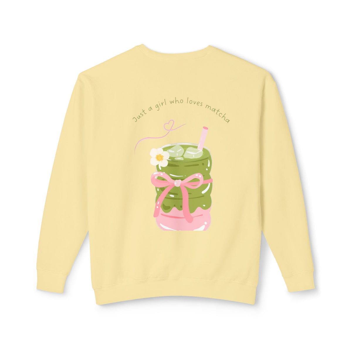 Matcha Girl Crewneck Sweatshirt — Cute Green Tea Graphic Pullover