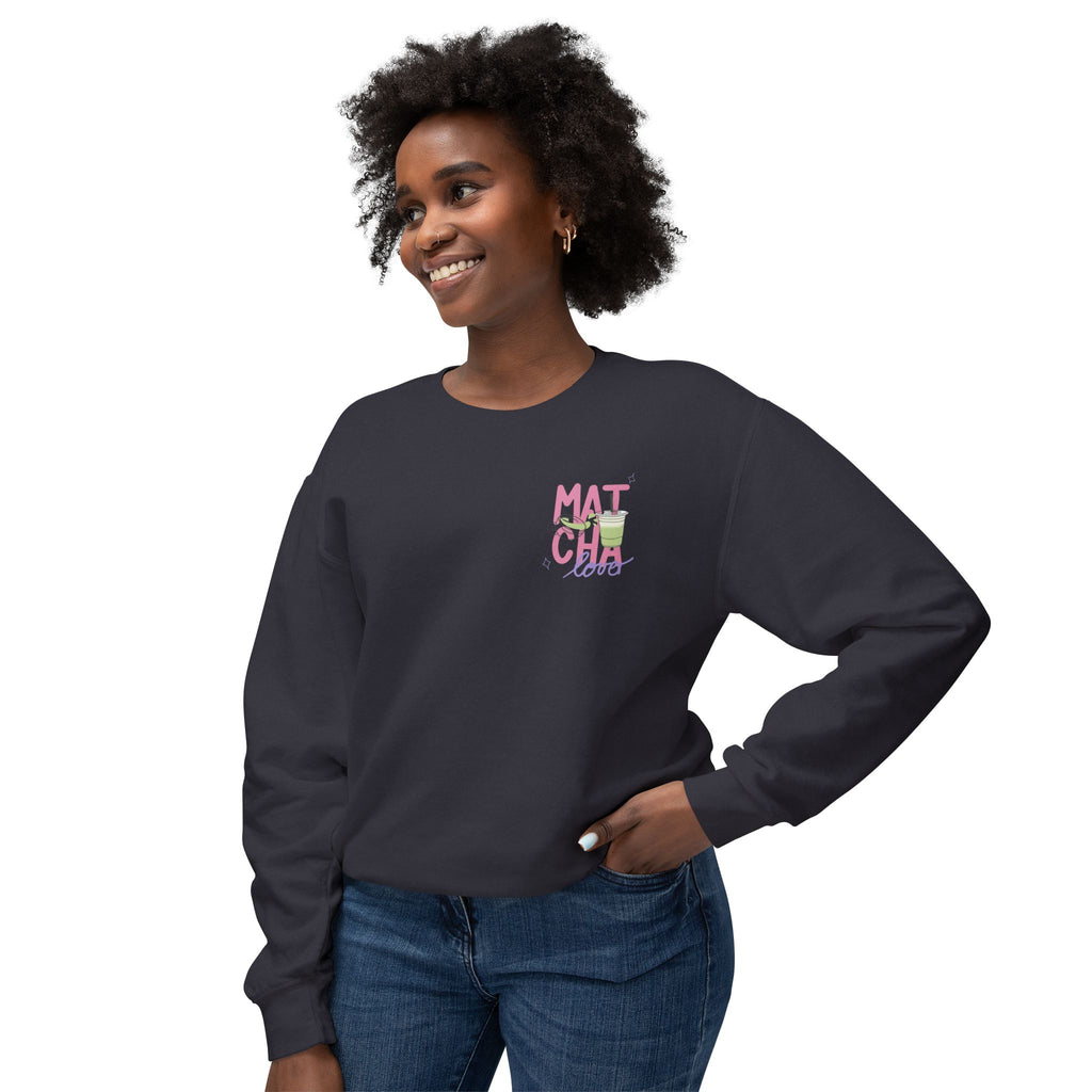 Matcha Girl Crewneck Sweatshirt — Cute Green Tea Graphic Pullover