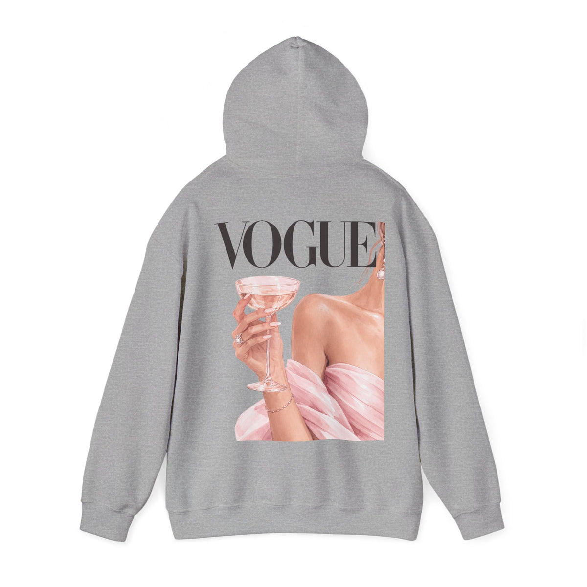 Vogue Pink Butterfly Hoodie — Fashion Magazine Graphic Sweatshirt