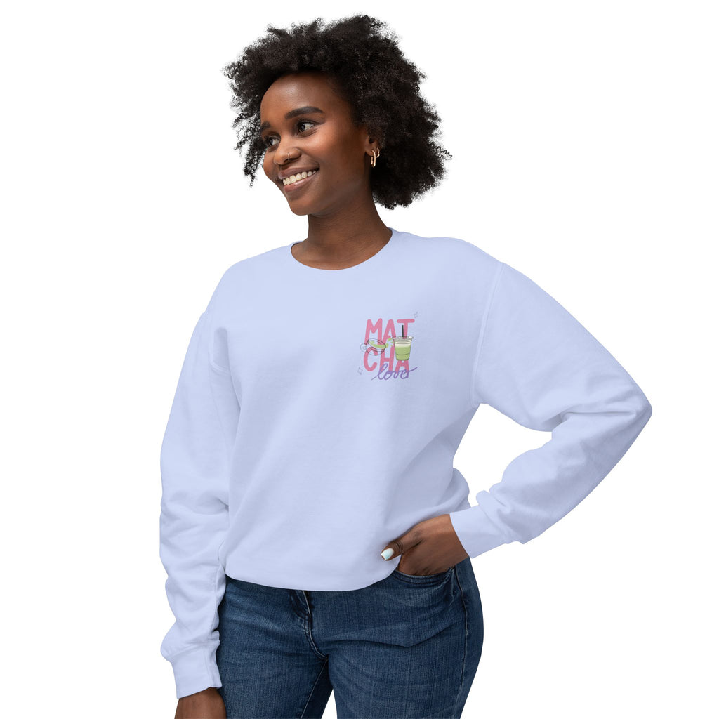 Matcha Girl Crewneck Sweatshirt — Cute Green Tea Graphic Pullover