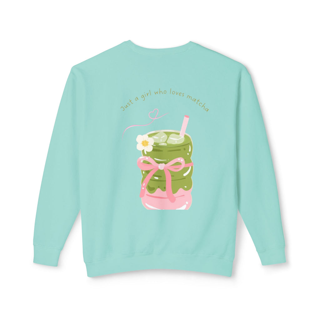 Matcha Girl Crewneck Sweatshirt — Cute Green Tea Graphic Pullover